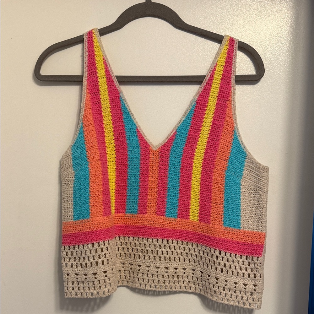 Billebeino Vibrant Multicolor Crochet Tank Top